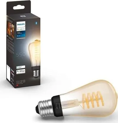 Llambë smart Philips Hue E27 WA 7W Filament ST64, LED, e ngrohtë e bardhë - 1