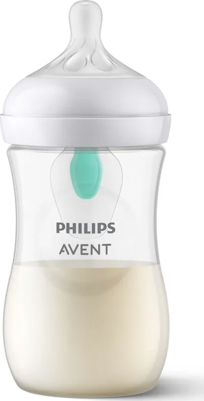 Biberon Philips Avent Responsive AirFree SCY673/01, 260 ml, pa BPA, transparent - 1
