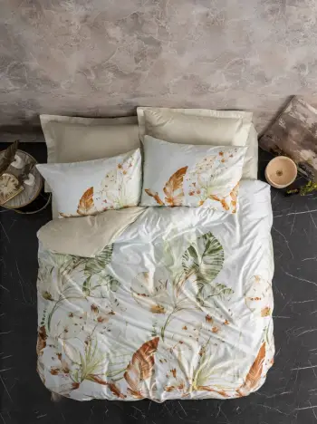Set mbulesë jorgani prej sateni, njësh, L'essentiel, Luster, bezhë