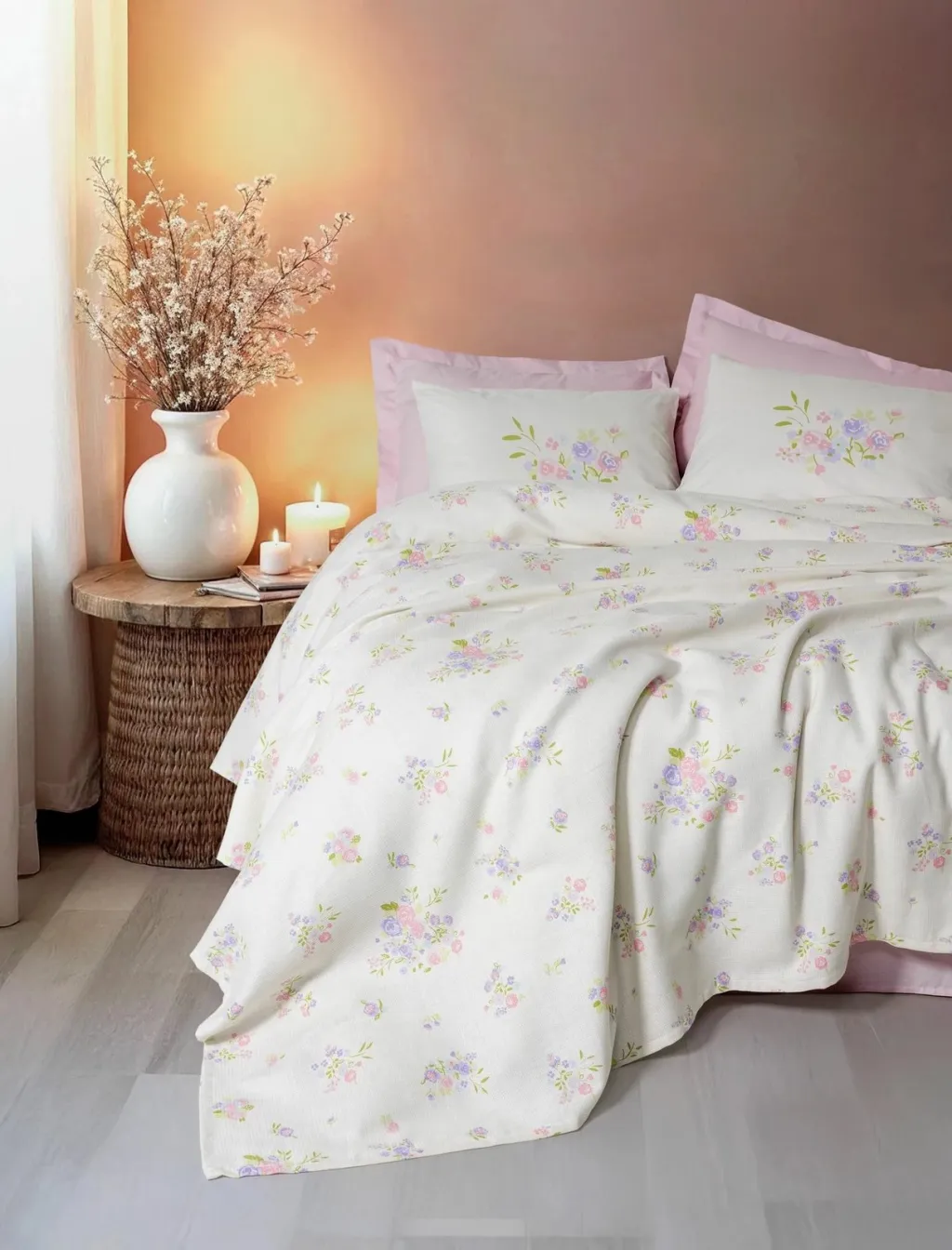 Set piké dopio, ngjyrë petal rozë, L'essentiel - 1