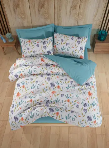 Set mbulesë për jorgan Super King, lule, ngjyra të përziera, L'essentiel