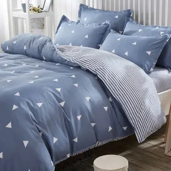 Set mbulesë për jorgan dopio, trekëndësha, blu-bardhë, L'essentiel