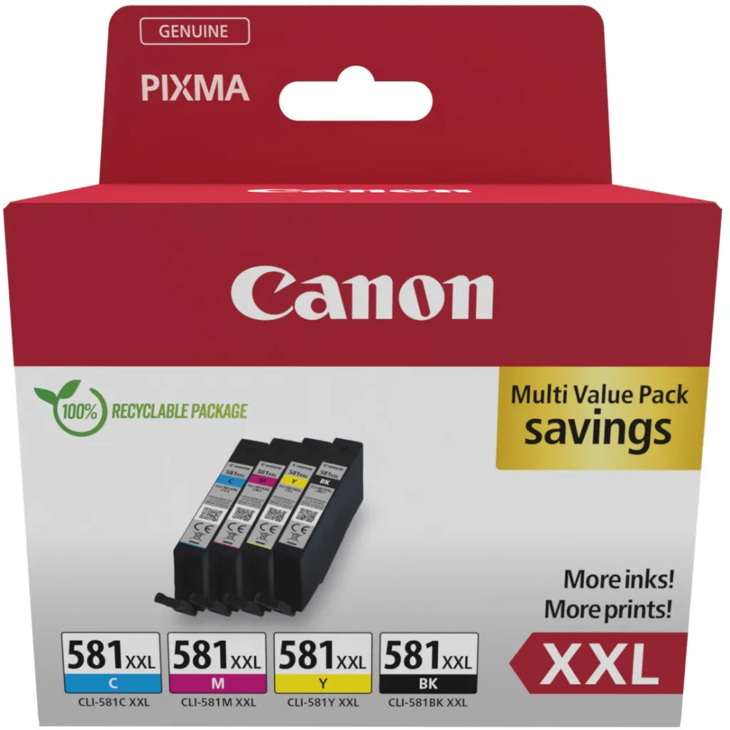 Toner Canon Tinte CLI-581XXL 1998C007 4er Multipack (BKMCY) - 1