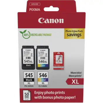 Toner Canon Tinte PG-545XL/CL-546XL 8286B011 2er Multipack inkl. Fotopapier
