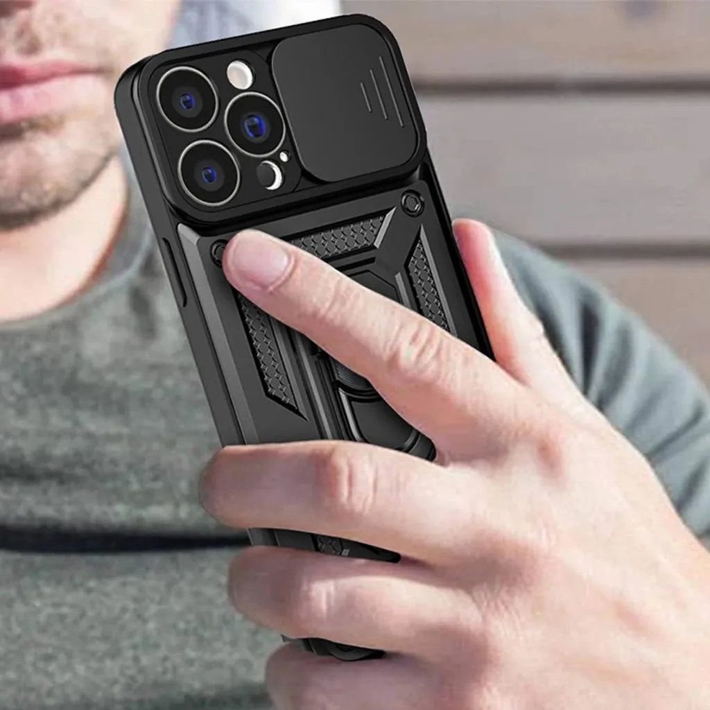 Mbështjellës Hurtel Hybrid Armor Camshield për iPhone 14 Plus, me kapak kamere, rozë - 4