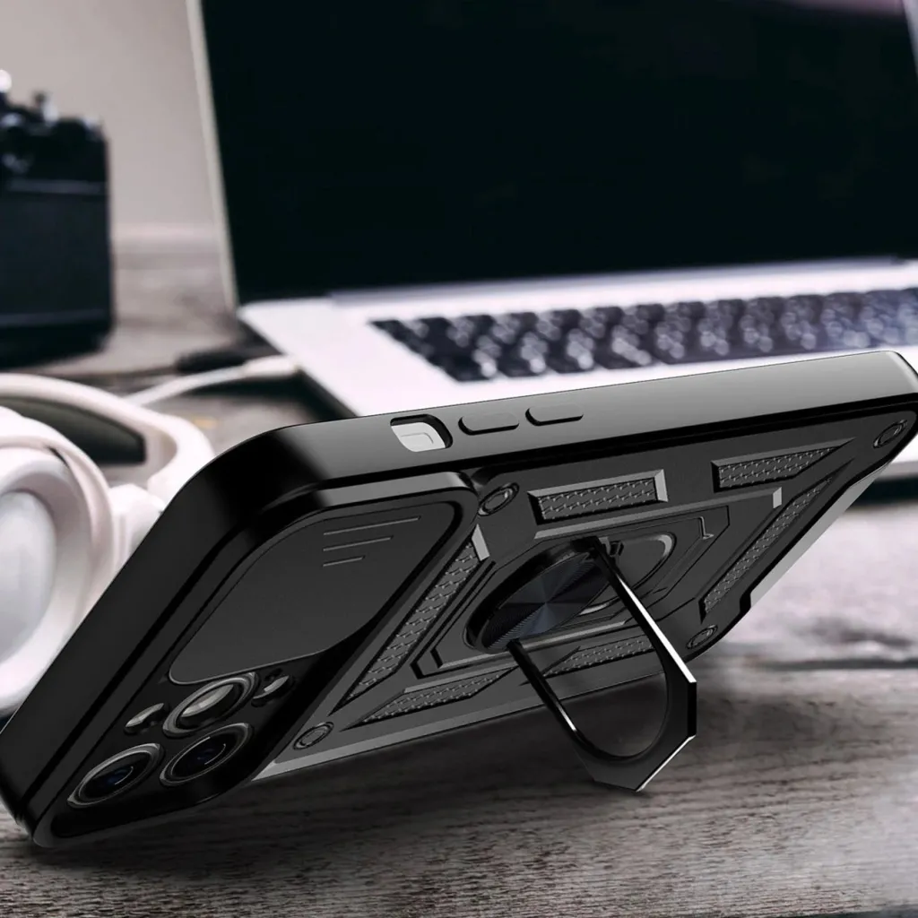 Mbështjellës Hurtel Hybrid Armor Camshield për iPhone 14 Plus, me kapak kamere, rozë - 5