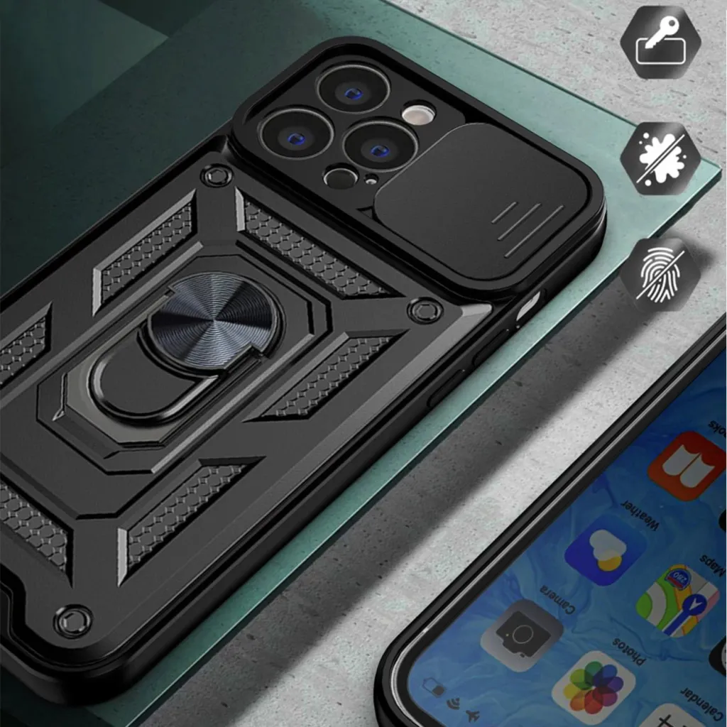 Mbështjellës Hurtel Hybrid Armor Camshield për iPhone 14 Plus, me kapak kamere, rozë - 6