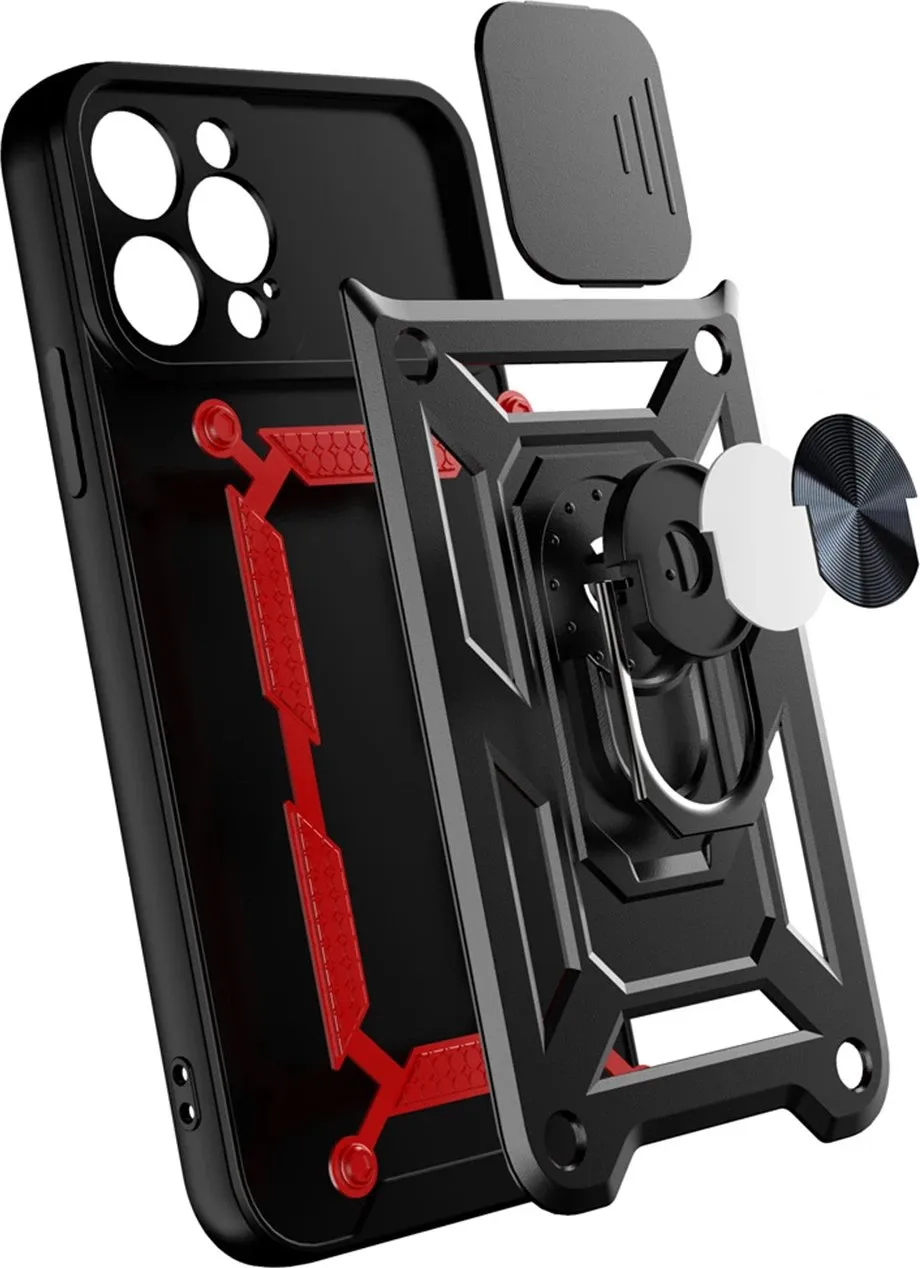 Mbështjellës Hurtel Hybrid Armor Camshield për iPhone 14 Plus, me kapak kamere, rozë - 8