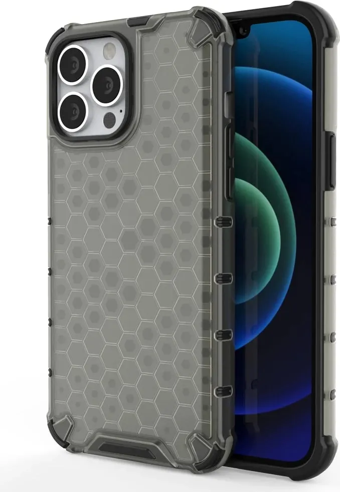 Mbështjellës Hurtel Honeycomb për iPhone 13 Pro Max, i zi - 1