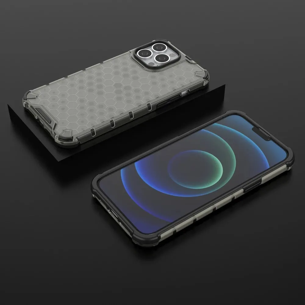 Mbështjellës Hurtel Honeycomb për iPhone 13 Pro Max, i zi - 13