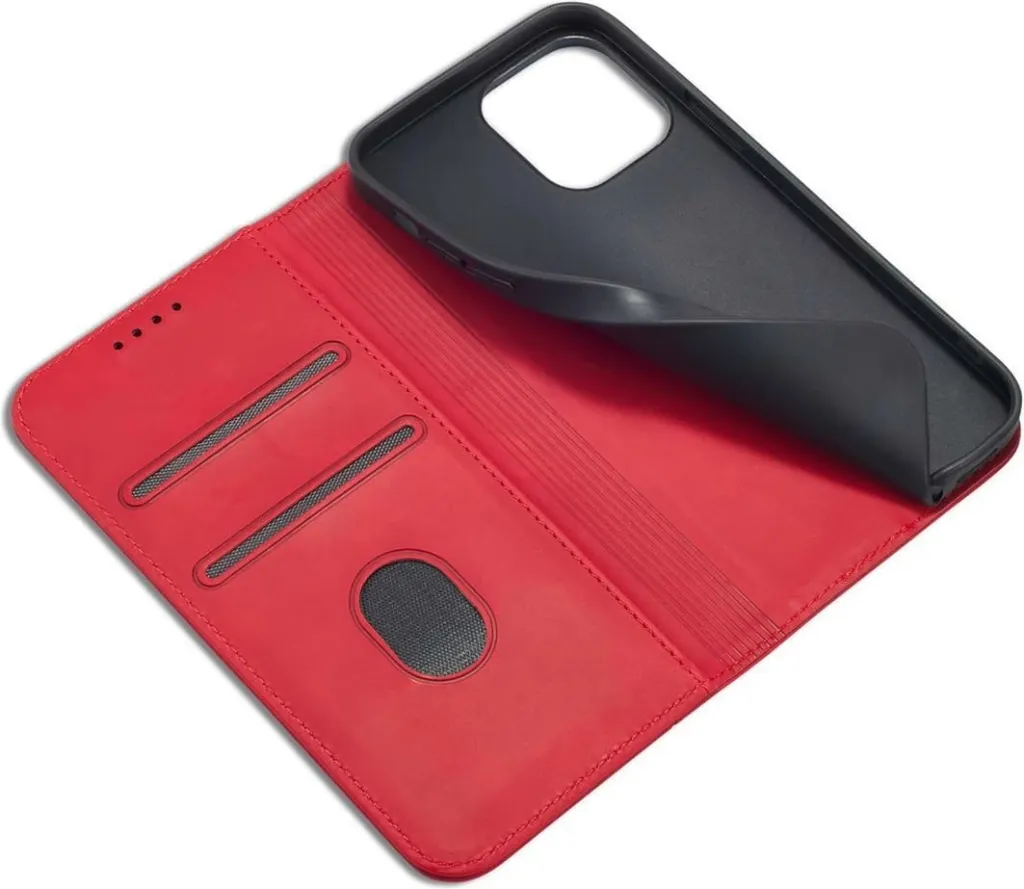 Mbështjellës Hurtel Magnet Fancy Case për iPhone 14 Pro, portofol, qëndrim, e kuqe - 5