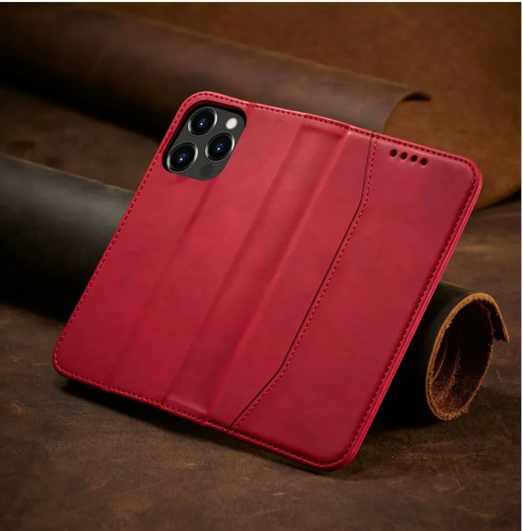 Mbështjellës Hurtel Magnet Fancy Case për iPhone 14 Pro, portofol, qëndrim, e kuqe - 9