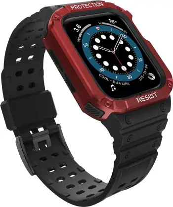 Rrip me mbështjellës për Apple Watch Hurtel Protect Strap Band, 41/40/38mm, i zi/kuq
