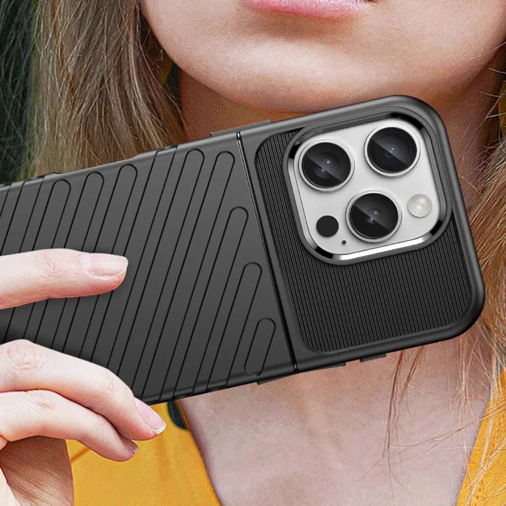 Mbështjellës Hurtel Thunder Case për iPhone 16e, TPU, i zi - 5