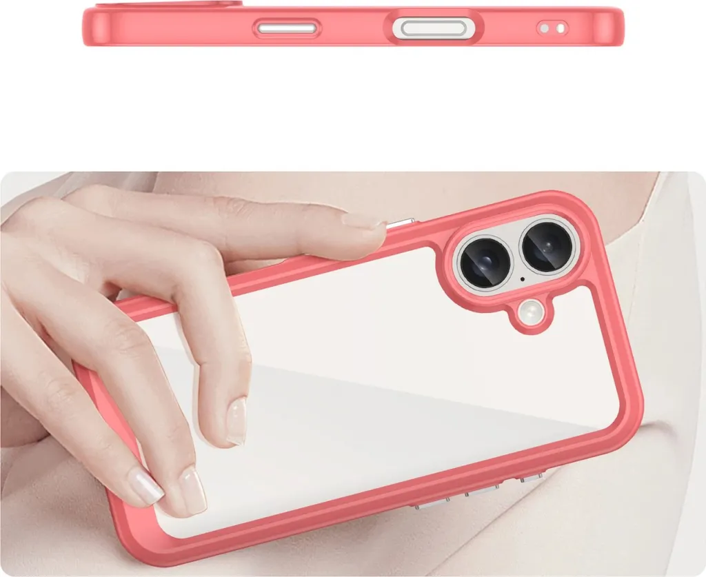 Mbështjellës Hurtel Outer Space Case për iPhone 16, i kuq - 4
