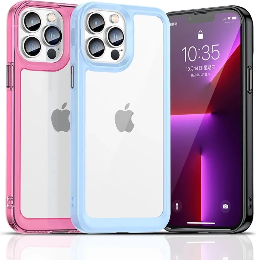 Mbështjellës Hurtel Outer Space Case për iPhone 13 Pro Max, hard cover me kornizë xheli, kaltër - 4