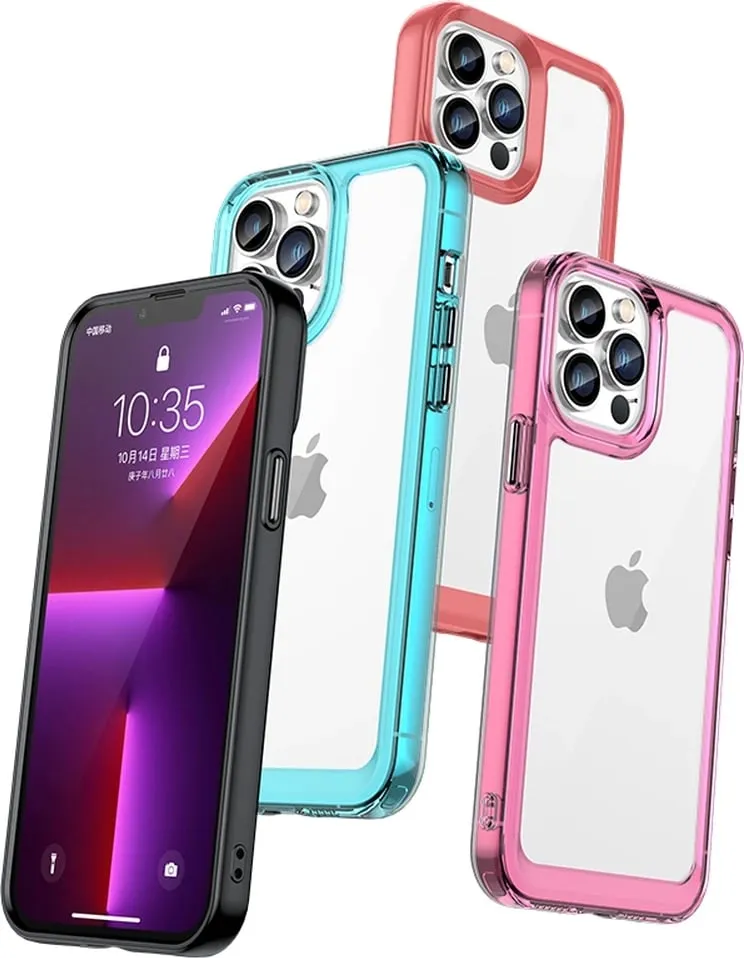 Mbështjellës Hurtel Outer Space Case për iPhone 13 Pro Max, hard cover me kornizë xheli, kaltër - 6