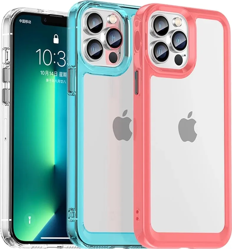 Mbështjellës Hurtel Outer Space Case për iPhone 13 Pro Max, hard cover me kornizë xheli, kaltër - 7