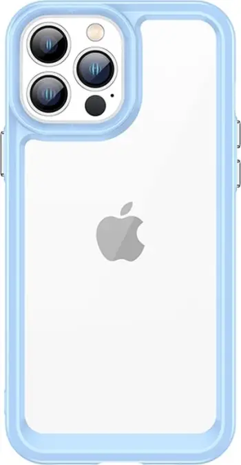 Mbështjellës Hurtel Outer Space Case për iPhone 13 Pro Max, hard cover me kornizë xheli, kaltër