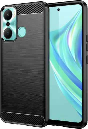 Mbulesë silikoni Hurtel Carbon Case për Infinix Hot 20S, fleksibël, efekt karboni, e zezë