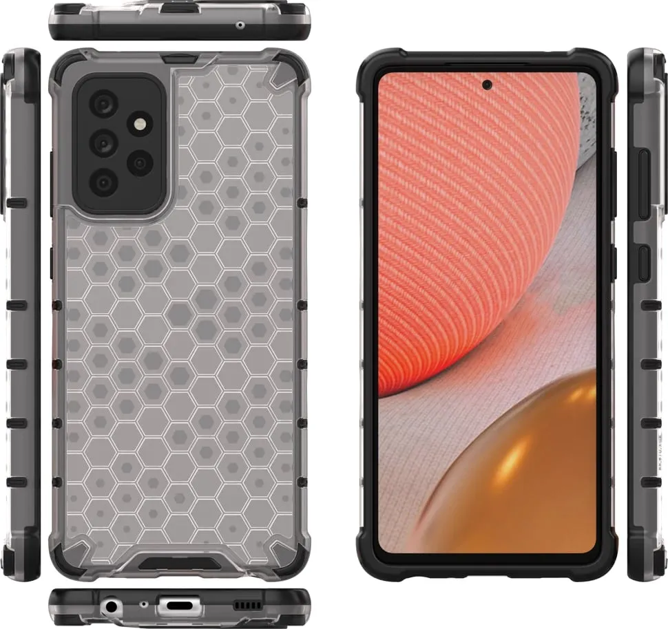 Mbështjellës Hurtel Honeycomb Case për Samsung Galaxy A72 4G, transparent - 12
