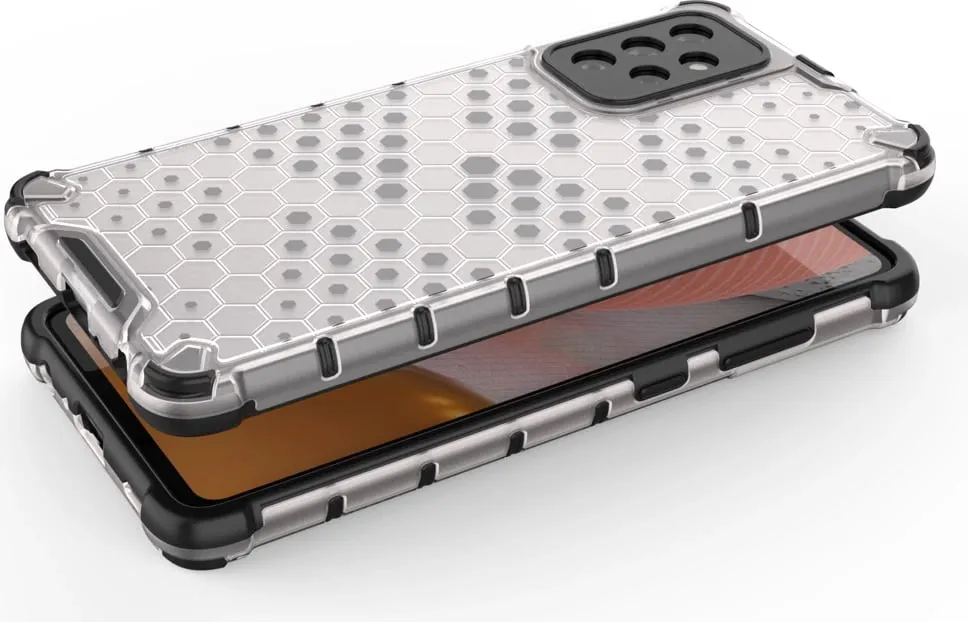 Mbështjellës Hurtel Honeycomb Case për Samsung Galaxy A72 4G, transparent - 3