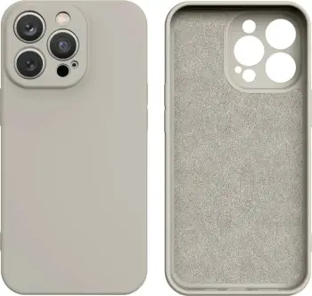 Mbështjellës silikoni Hurtel për iPhone 14 Plus, bezhë
