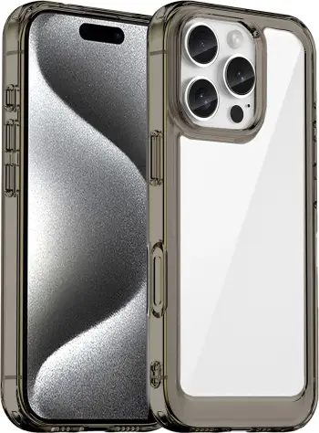 Mbështjellës Hurtel Outer Space Case për iPhone 16e, gjysmë-transparent, i zi