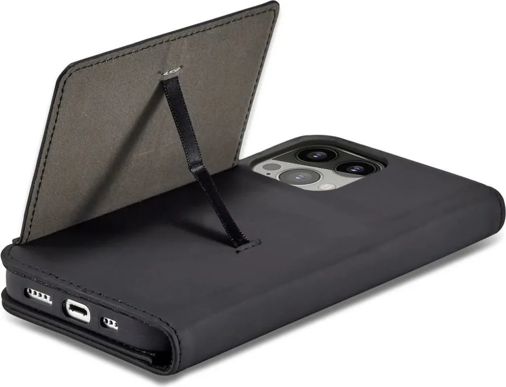 Mbështjellës Hurtel Magnet Card Case për iPhone 14, portofol, mbajtës, e zezë - 6