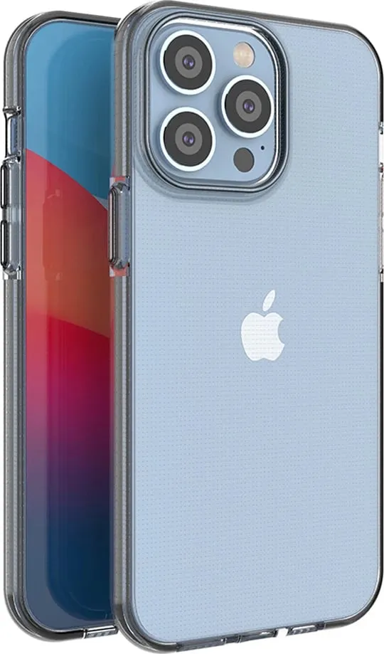 Mbështjellës Hurtel Spring Case për iPhone 14 Pro Max, TPU, i hollë, kornizë e zezë - 1