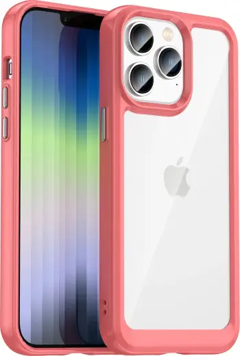 Mbështjellës Hurtel Outer Space Case për iPhone 14 Pro Max, hard cover me kornizë xhel, Kuqe