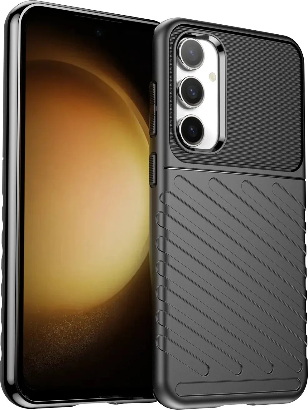Mbështjellës Hurtel Thunder Case për Samsung Galaxy S23 FE, TPU, zi - 2