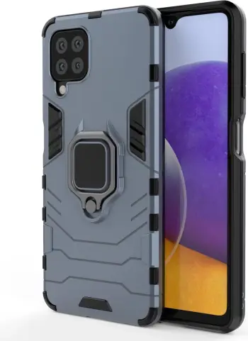 Mbështjellës Hurtel Ring Armor për Samsung Galaxy A22, me mbajtëse gishti dhe këmbë, kaltër