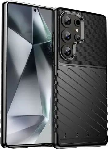 Mbështjellës Hurtel Thunder Case për Samsung Galaxy S25 Ultra, TPU, i zi