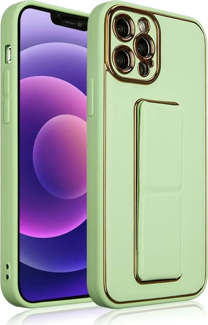 Mbështjellës Hurtel Kickstand Case për iPhone 13 Pro Max, me mbajtëse, Jeshil - 2