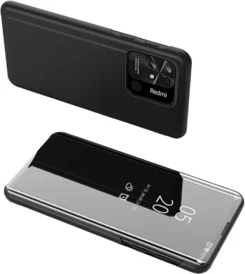 Mbështjellës Hurtel Clear View Case për Xiaomi Redmi 10C, me kapak, e zezë