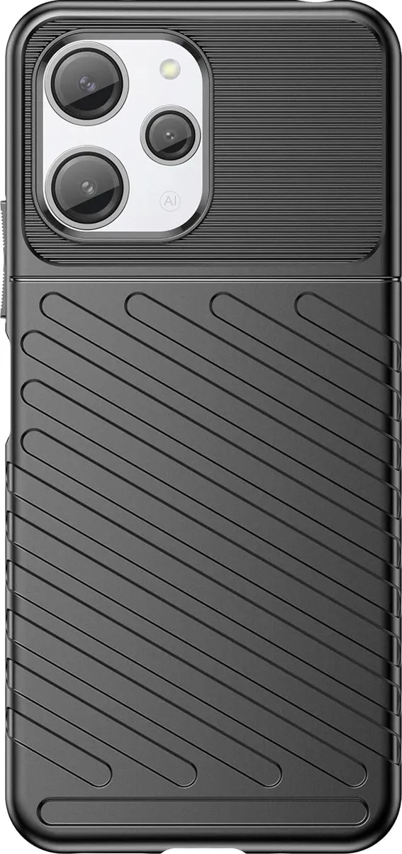 Mbështjellës Hurtel Thunder Case për Xiaomi Redmi 12, TPU, i zi - 1
