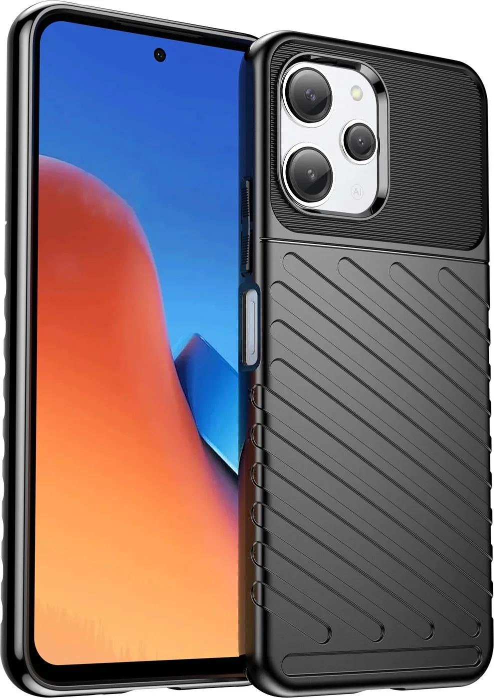 Mbështjellës Hurtel Thunder Case për Xiaomi Redmi 12, TPU, i zi - 2