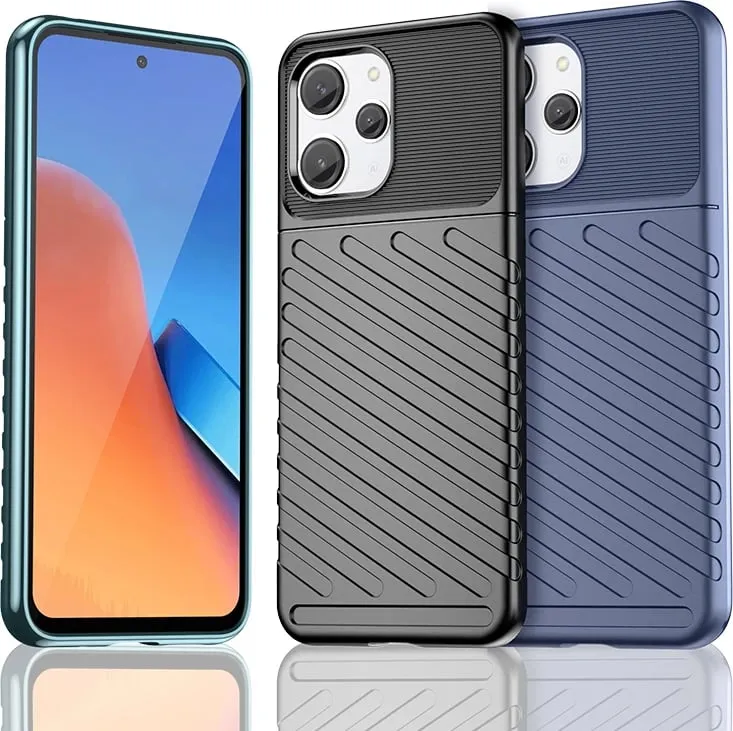 Mbështjellës Hurtel Thunder Case për Xiaomi Redmi 12, TPU, i zi - 3