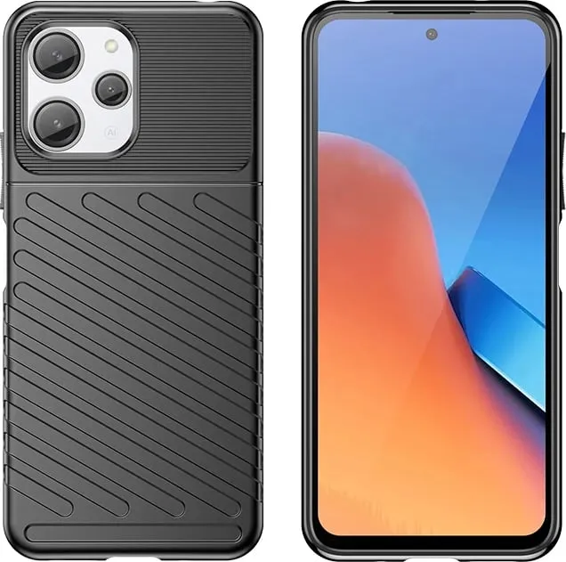 Mbështjellës Hurtel Thunder Case për Xiaomi Redmi 12, TPU, i zi - 4