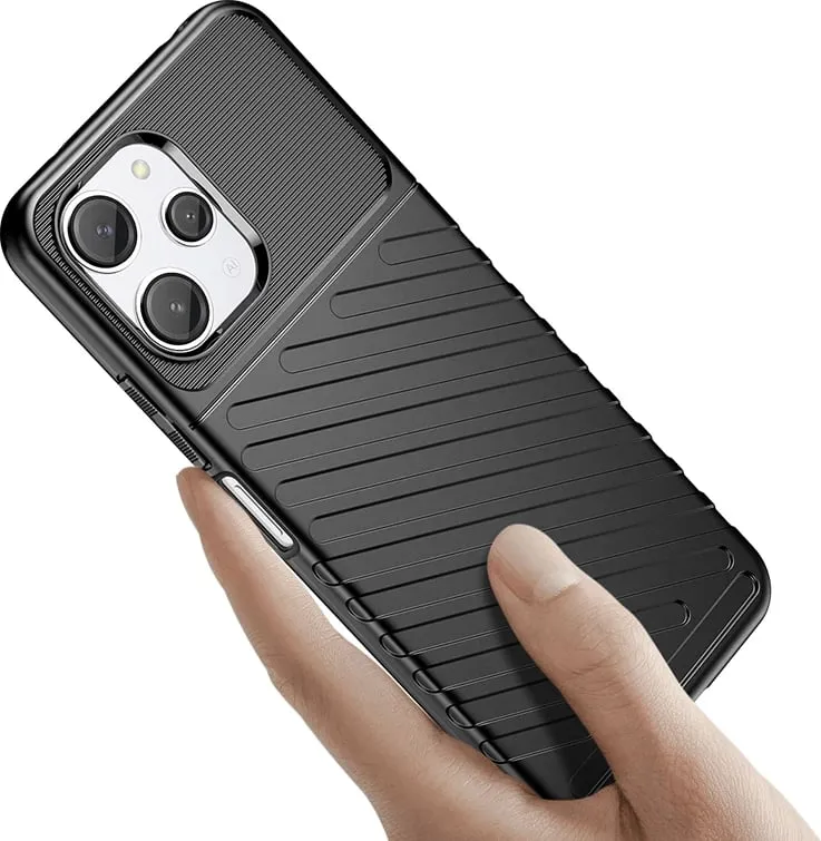 Mbështjellës Hurtel Thunder Case për Xiaomi Redmi 12, TPU, i zi - 5