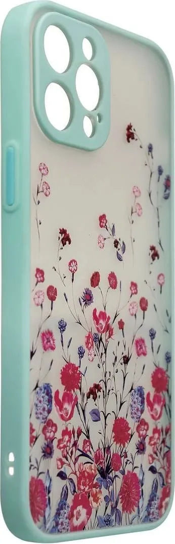 Maskë telefoni Hurtel Design Case, për iPhone 12 Pro, motiv lulesh, blu e çelët - 3