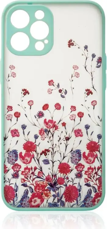 Maskë telefoni Hurtel Design Case, për iPhone 12 Pro, motiv lulesh, blu e çelët