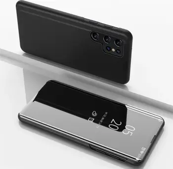 Mbështjellës Hurtel Clear View Case për Samsung Galaxy A56, e zezë