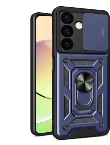 Mbështjellës Hurtel Hybrid Armor Camshield për Samsung Galaxy A15, me mbulesë kamere, Blu