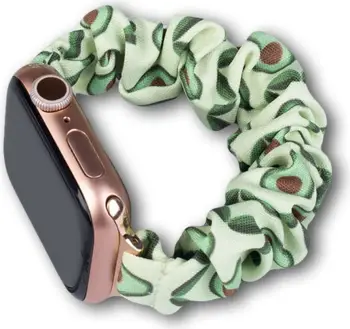 Rrip stofi Hurtel për Apple Watch 7 6 5 4 3 2 SE, 45 44 42mm, byzylyk elastik, ngjyrë avocado