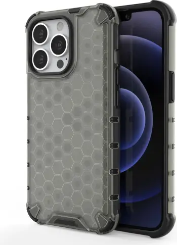 Mbështjellës Hurtel Honeycomb Case për iPhone 13 Pro, i zi