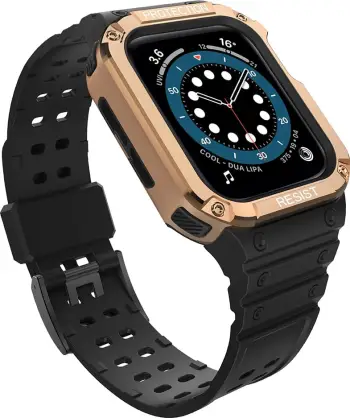 Rrip me kasë për Apple Watch Hurtel Protect Strap Band, 41/40/38mm, Gold/Black