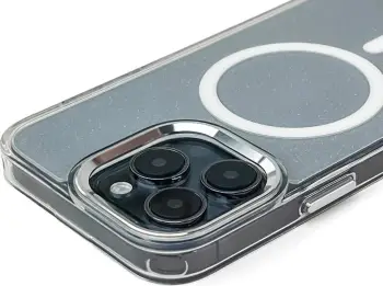 Mbështjellës Hurtel Glitter Case MagSafe për iPhone 17, gjysmë-transparent