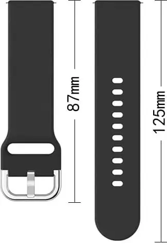 Rrip silikoni për Smartwatch, Hurtel Silicone Strap TYS, 20 mm, për Samsung Galaxy Watch 40/41/42/43/44 mm, e zezë